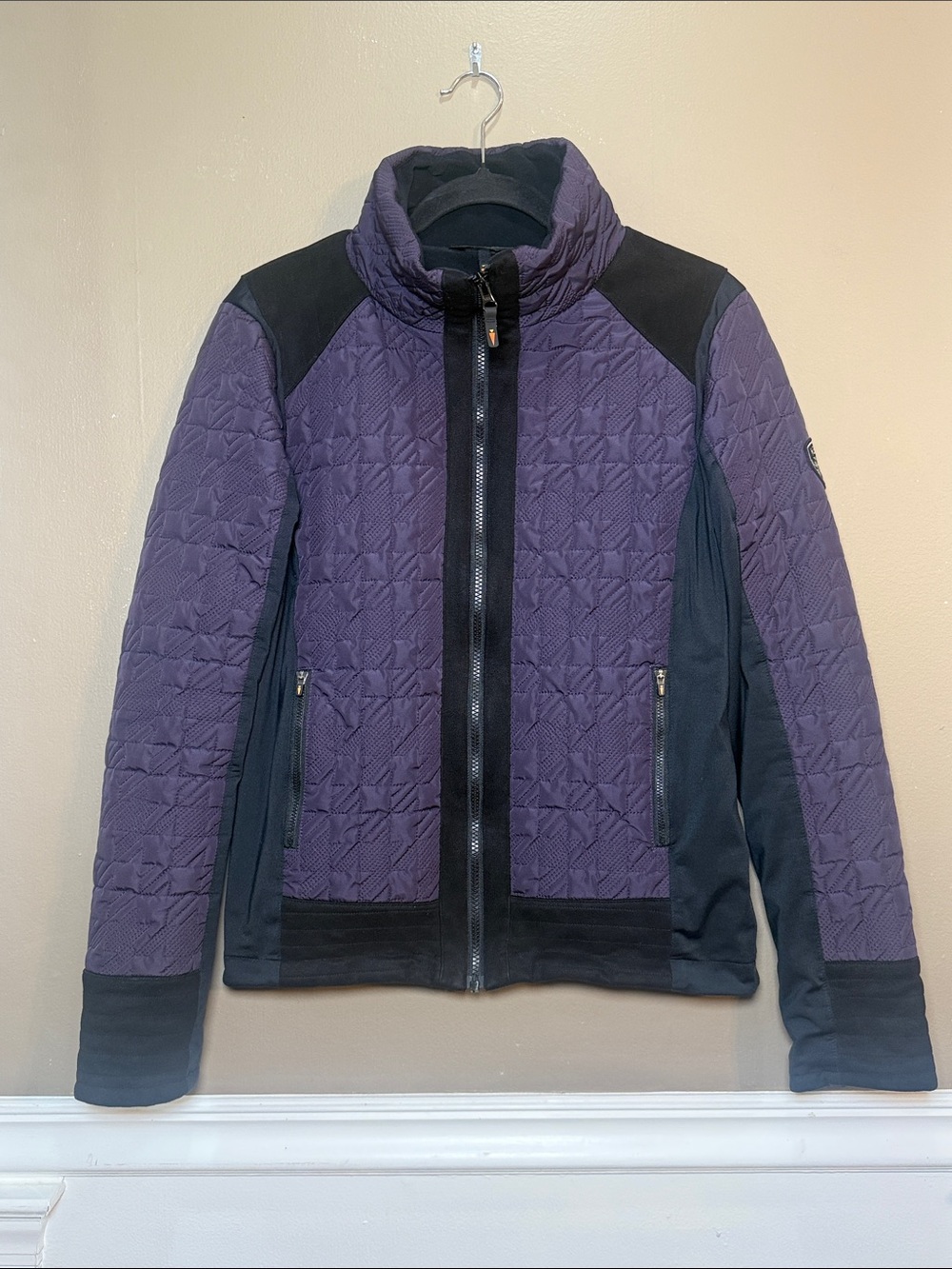 Kerrits Purple Black Quilted Fleece Lined Equestrian Riding Jacket M